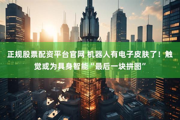 正规股票配资平台官网 机器人有电子皮肤了!触觉或为具身智能“最后一块拼图”