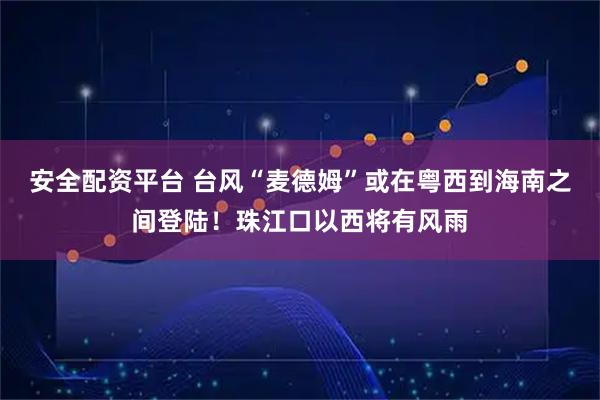 安全配资平台 台风“麦德姆”或在粤西到海南之间登陆！珠江口以西将有风雨
